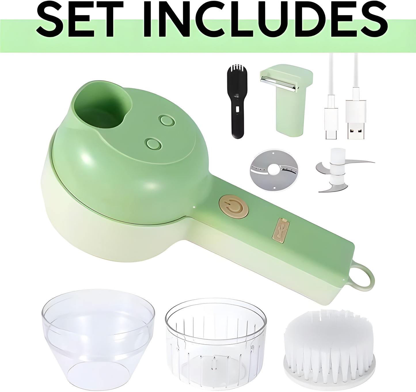 4 in 1 Portable Electric Vegetable Cutter Set